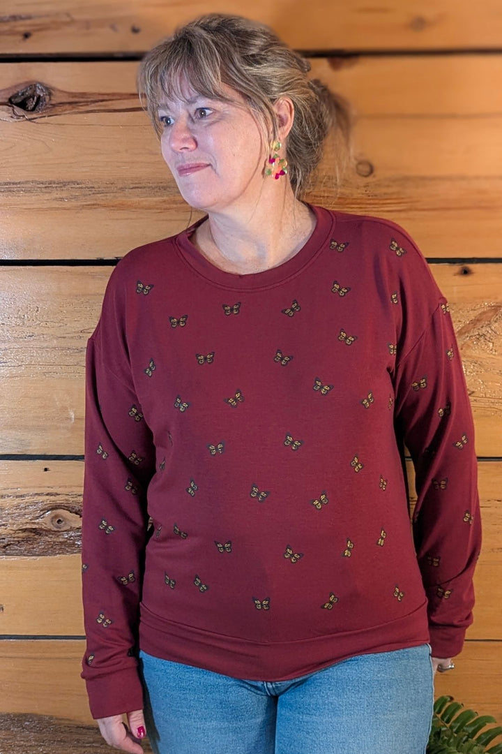 Chandail col rond Lily — Papillon