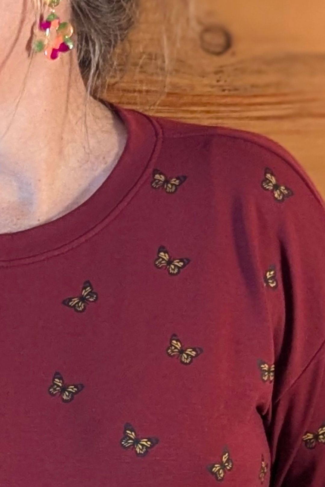 Chandail col rond Lily — Papillon