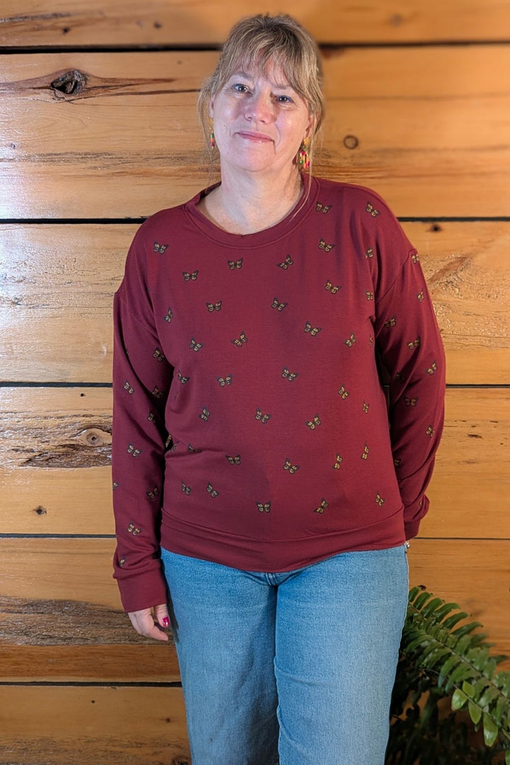 Chandail col rond Lily — Papillon