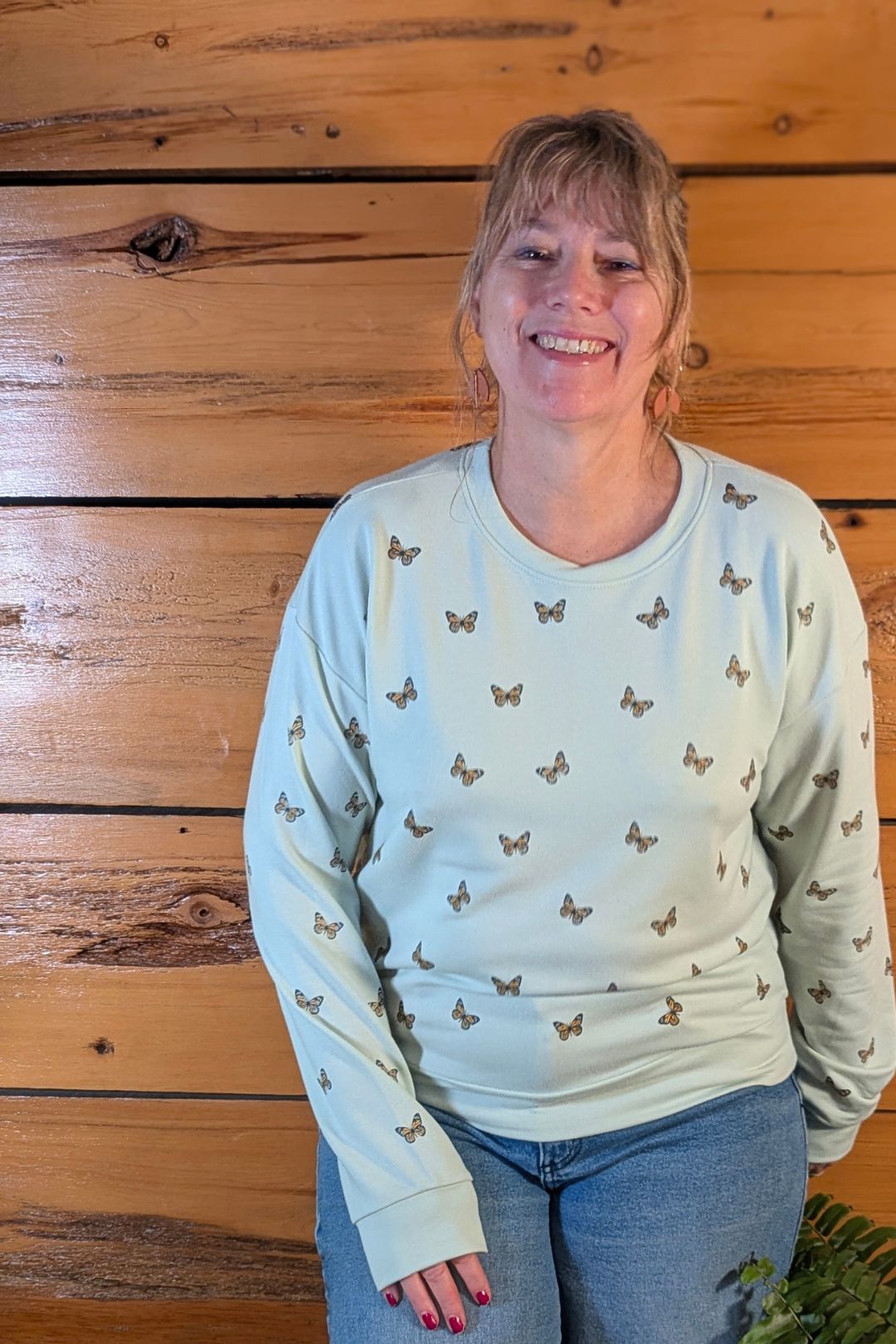 Chandail col rond Lily — Papillon