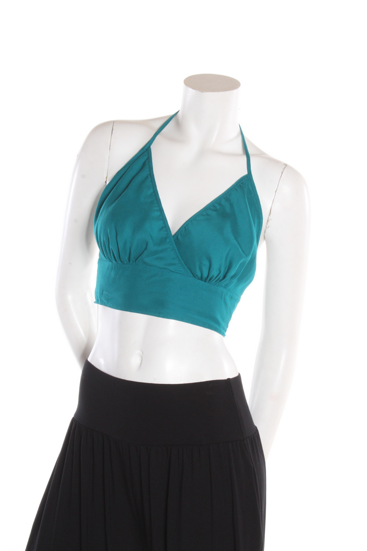 Camisole crop top Iris — Uni Turquoise Camisole by Sornsiri | Roxy Lama