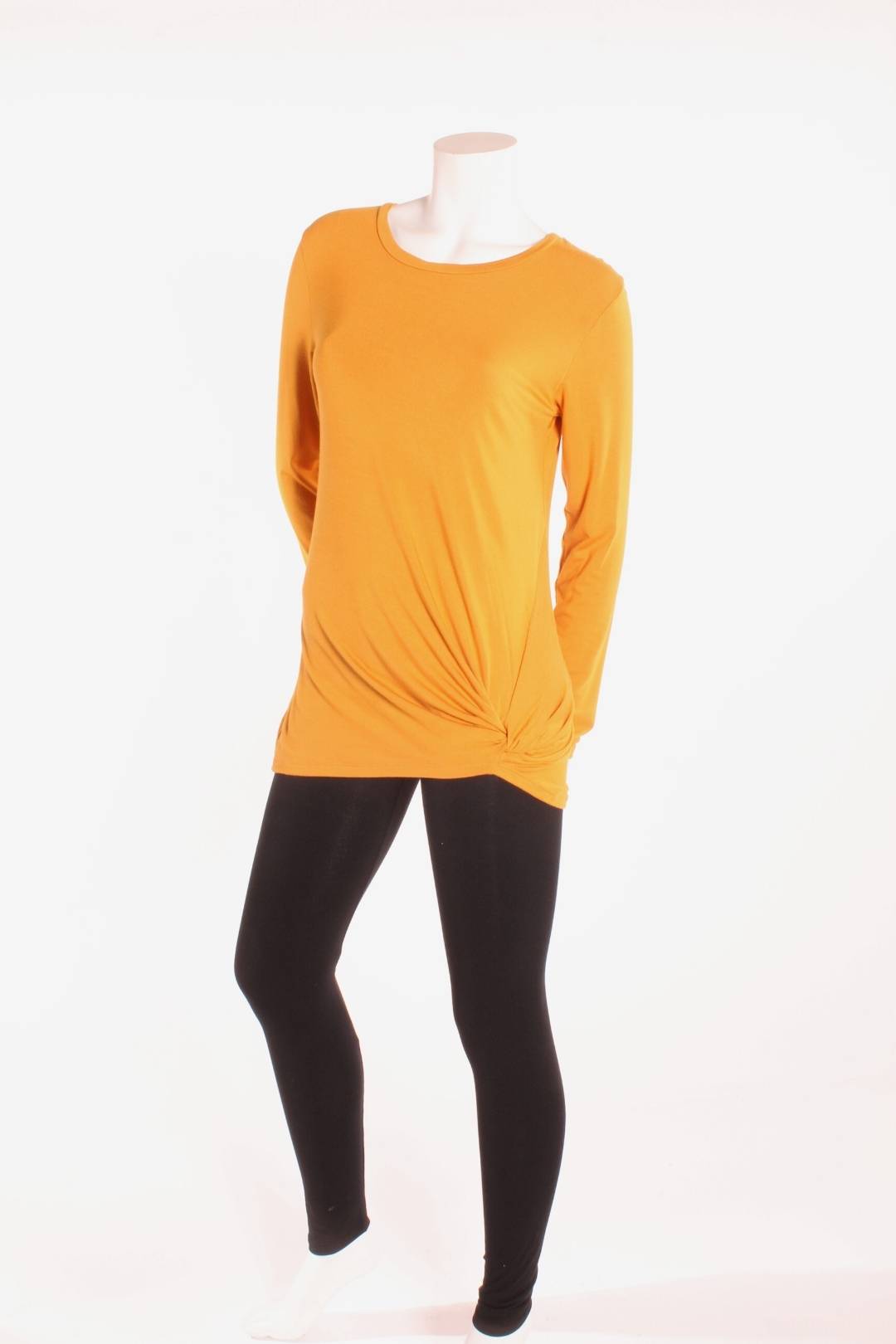 Chandail long Ophélie — Nœud Moutarde S Chandail by Riches | Roxy Lama