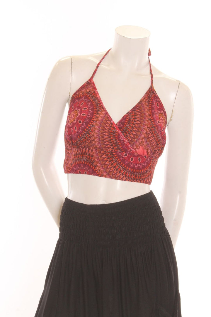 Crop top Iris - imprimé Kaléidoscope - Rouge Camisole by Sornsiri | Roxy Lama