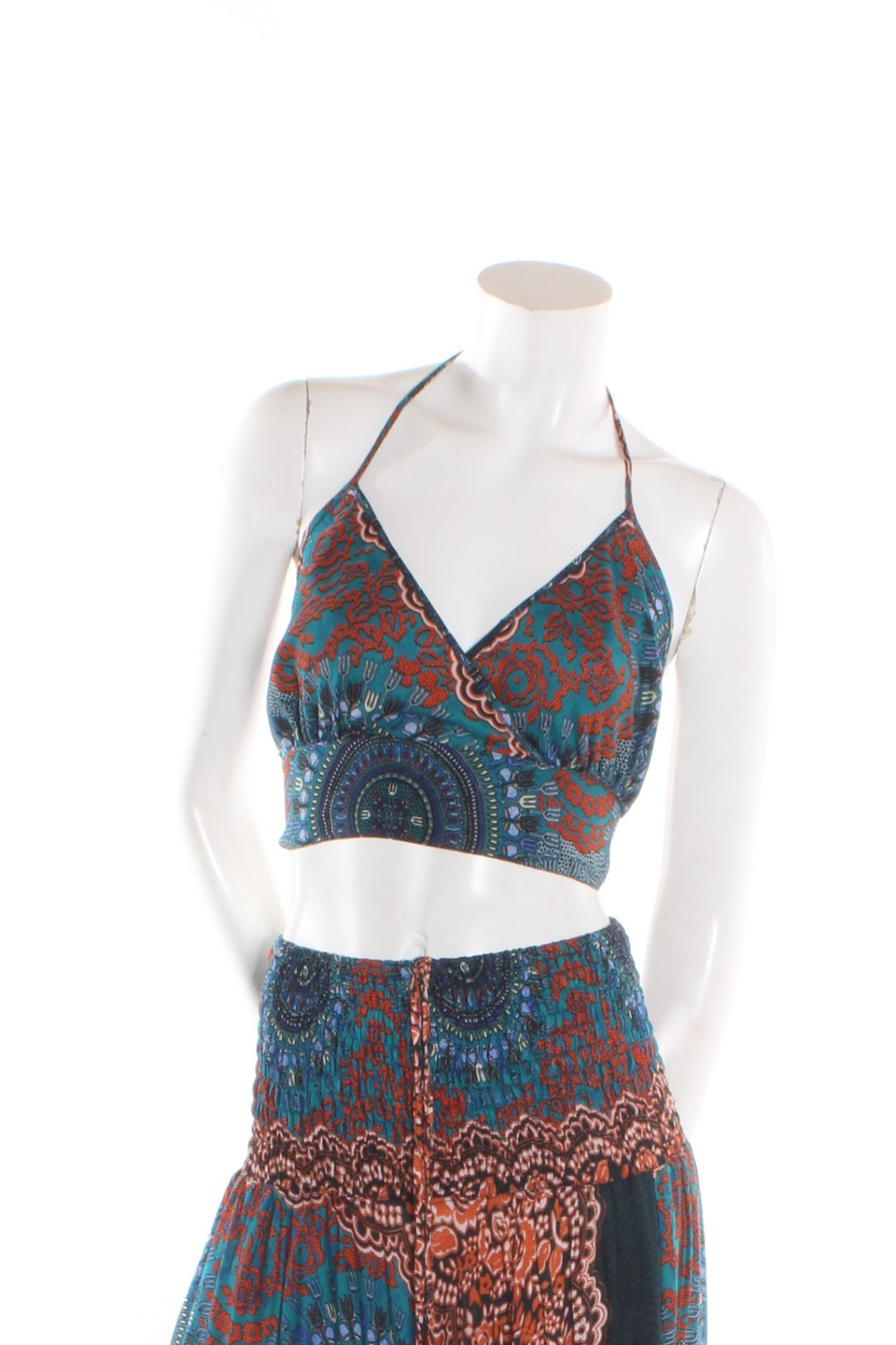 Crop top Iris - imprimé Mumbai - Orange Camisole by Sornsiri | Roxy Lama