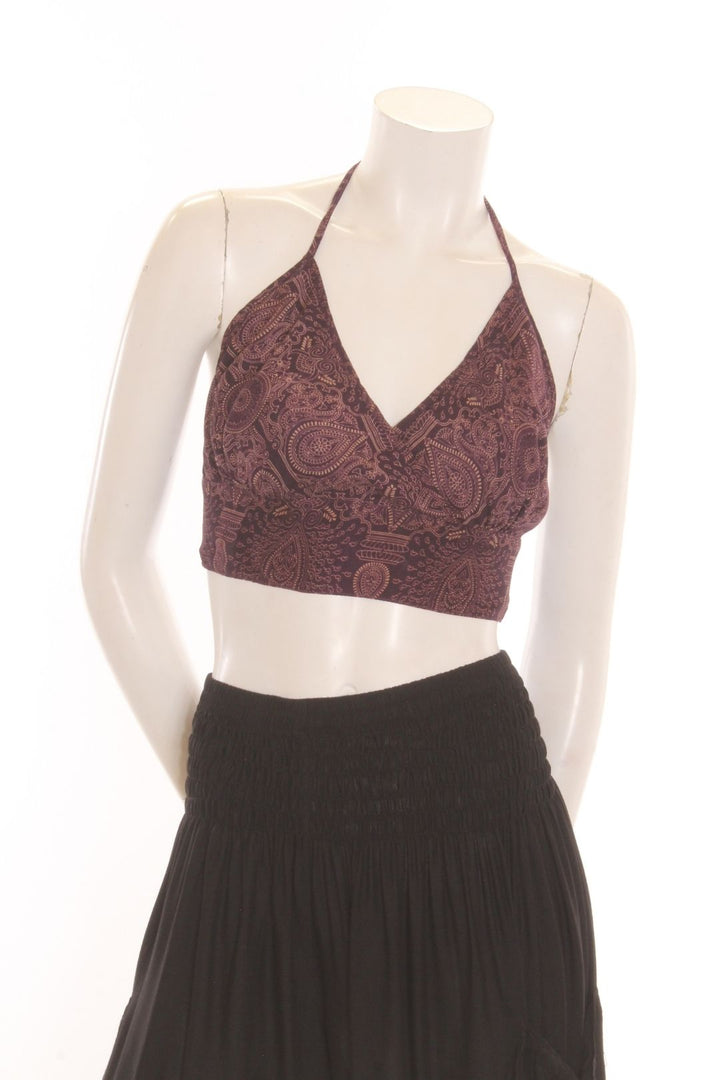 Crop top Iris - imprimé Temple- Mauve Camisole by Sornsiri | Roxy Lama