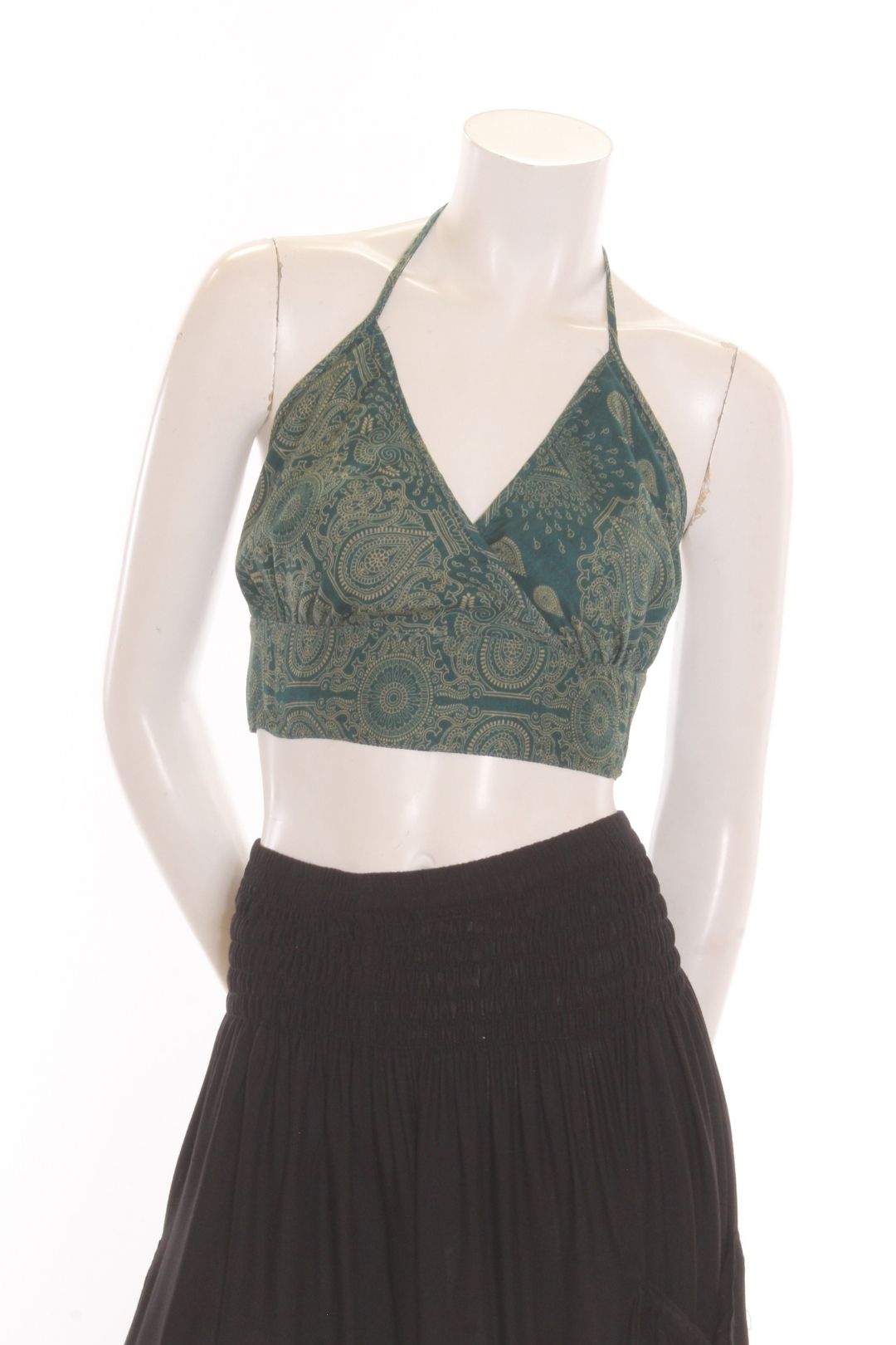 Crop top Iris - imprimé Temple - Sarcelle Camisole by Sornsiri | Roxy Lama