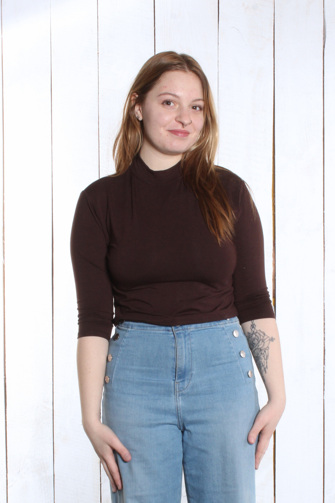 Haut Amélie - Manches 3/4 Choco Chandail by Riches | Roxy Lama