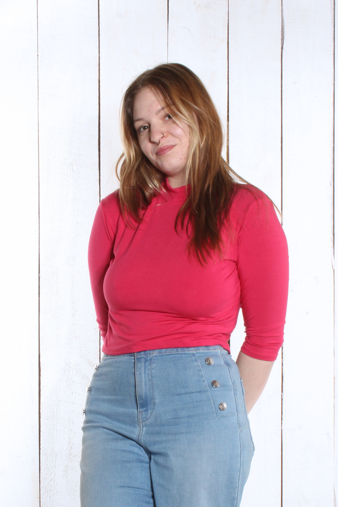 Haut Amélie - Manches 3/4 Fushia Chandail by Riches | Roxy Lama