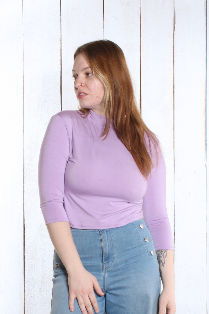 Haut Amélie - Manches 3/4 Lavande Chandail by Riches | Roxy Lama