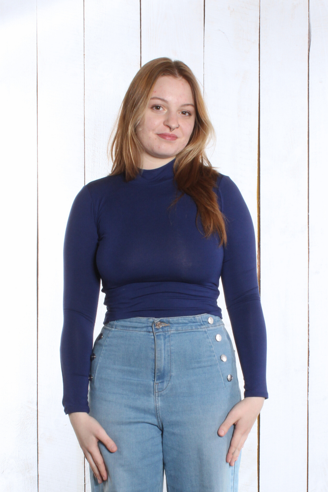 Haut Amélie - Manches longues Marine Chandail by Riches | Roxy Lama