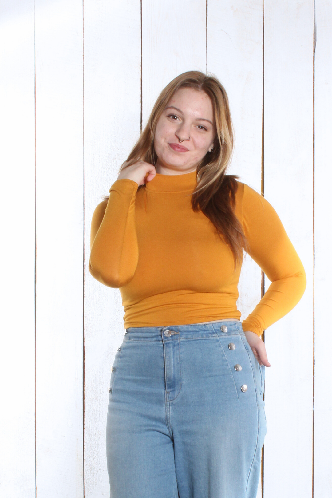 Haut Amélie - Manches longues Moutarde Chandail by Riches | Roxy Lama