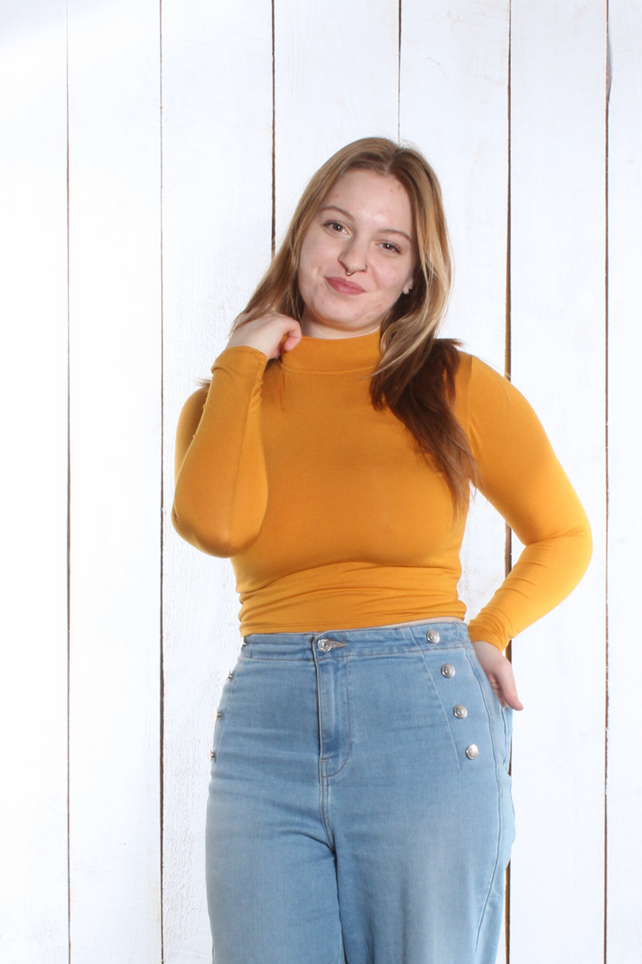 Haut Amélie - Manches longues Moutarde Chandail by Riches | Roxy Lama