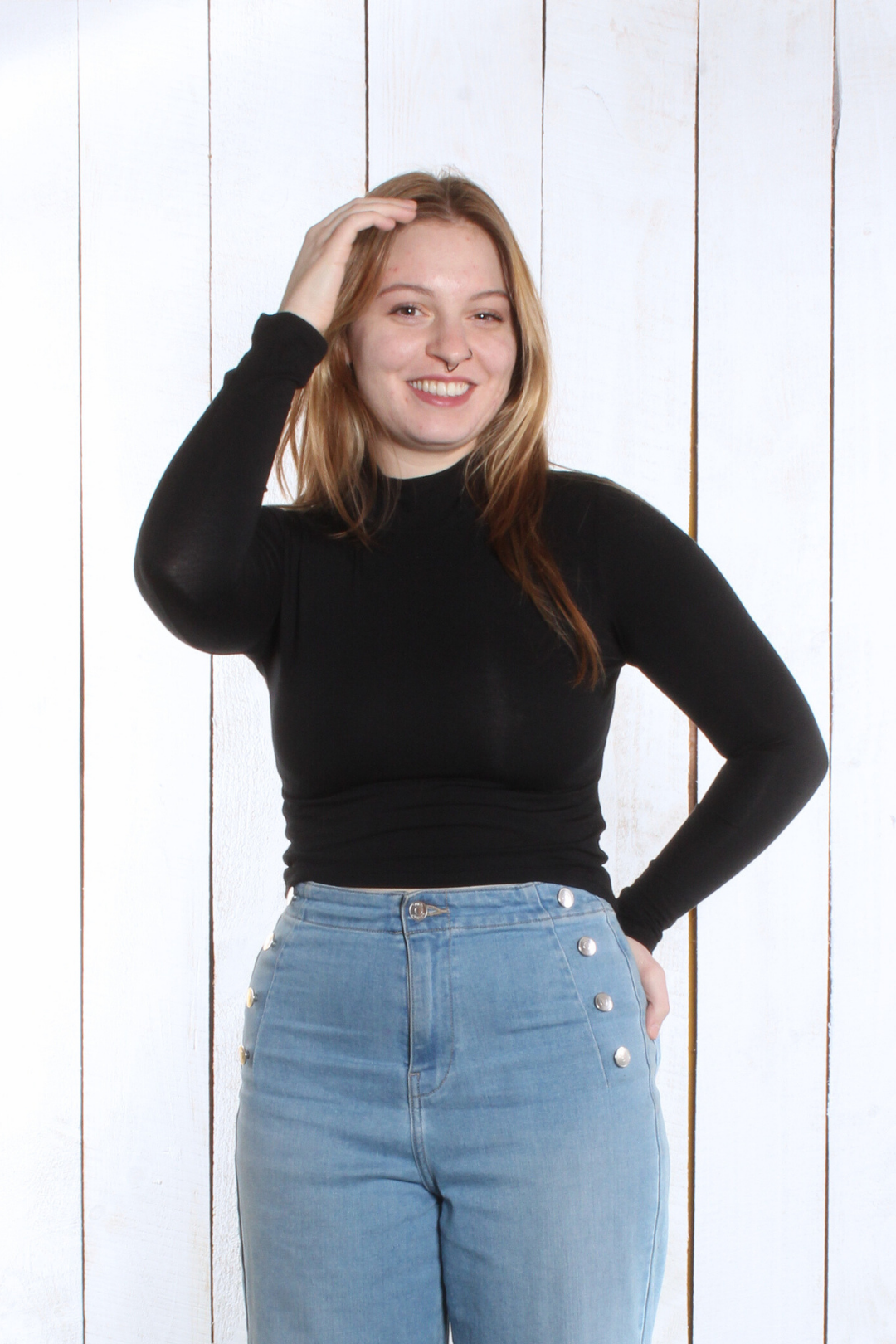 Haut Amélie - Manches longues Noir Chandail by Riches | Roxy Lama