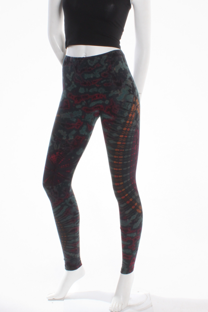 Legging Tie-Dye Daisy Rond multi vert forêt S/M Legging by Old Core | Roxy Lama