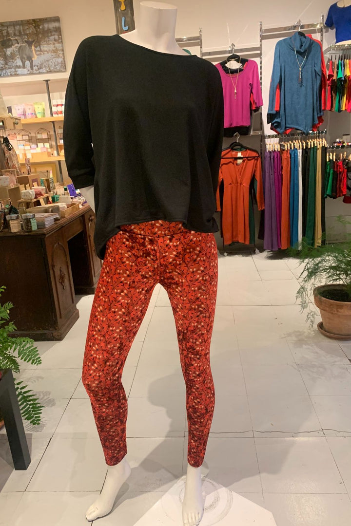 Legging velours Fleurs rouge S Legging by Riches | Roxy Lama