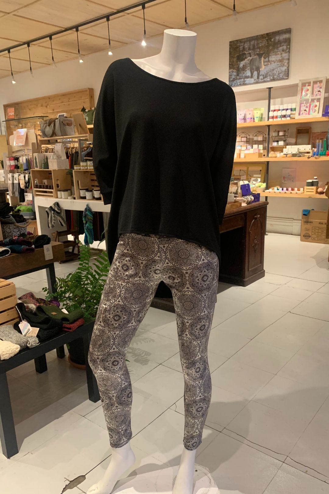Legging velours Mandala gris S Legging by Riches | Roxy Lama