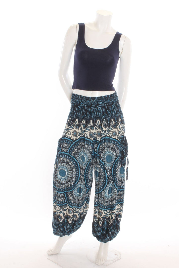Pantalon Aladin — Jaipur Blanc/Turquoise Pantalons by Sornsiri | Roxy Lama