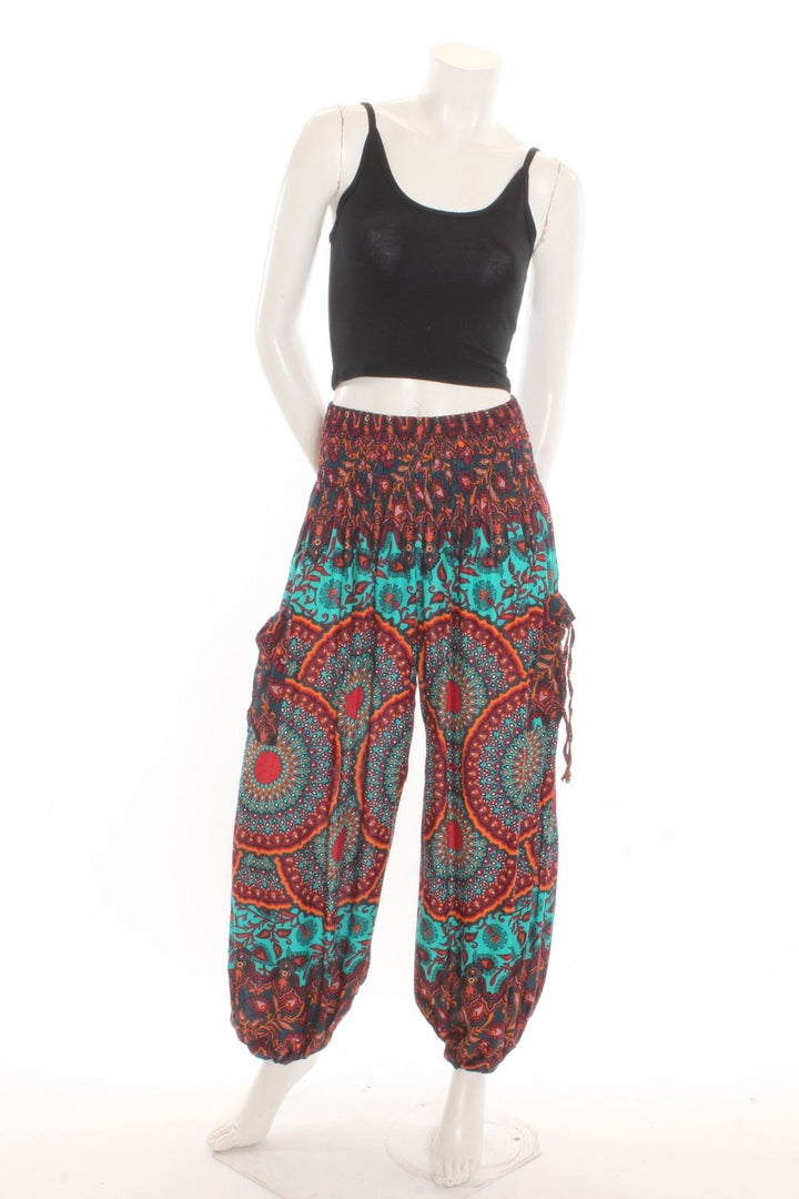 Pantalon Aladin — Jaipur Turquoise/Rouge Pantalons by Sornsiri | Roxy Lama