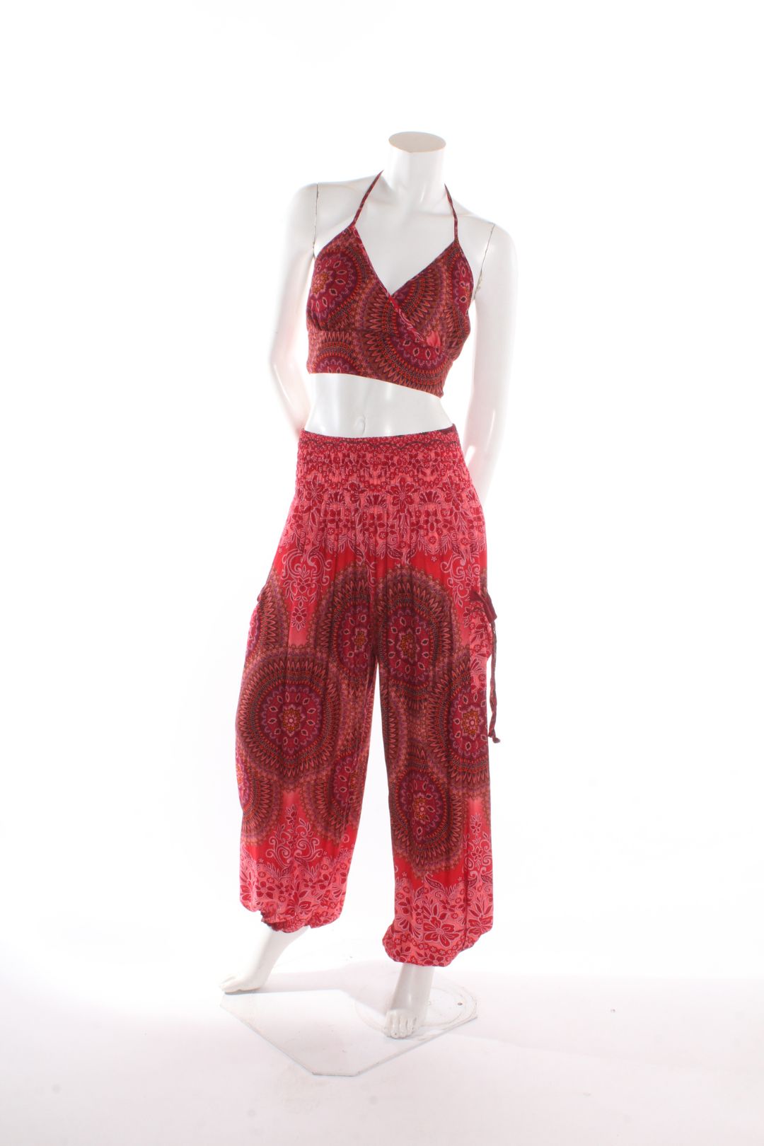 Pantalon Aladin — Kaléidoscope Rouge Pantalons by Sornsiri | Roxy Lama