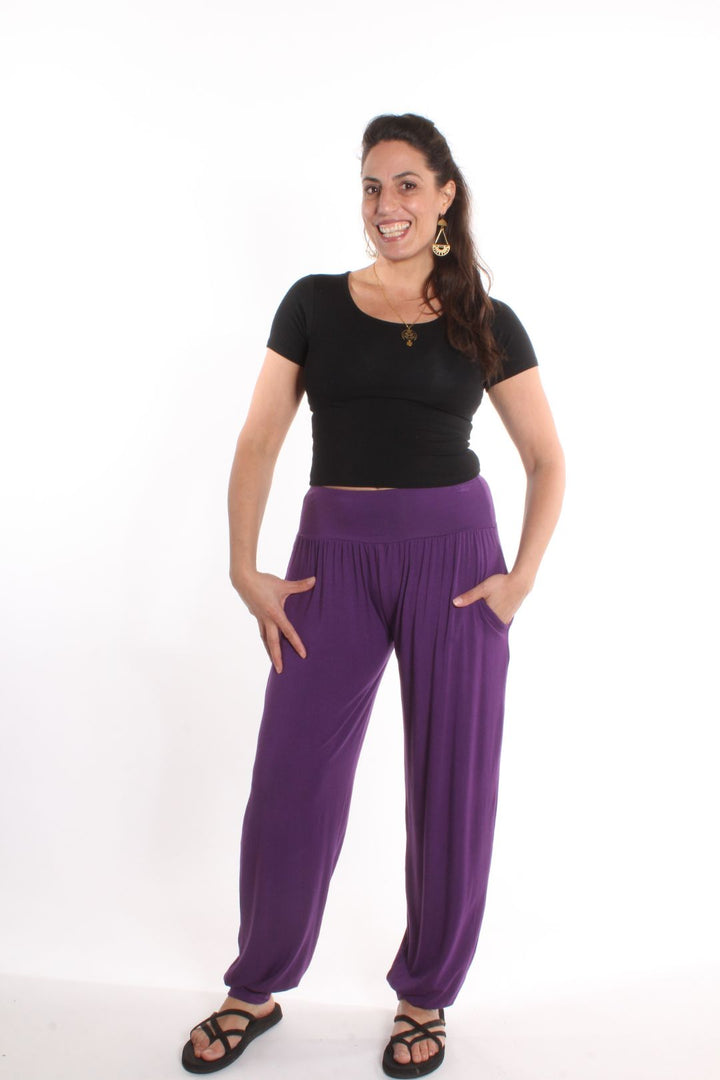 Pantalon ample Rox — Uni Mauve Pantalons by Riches | Roxy Lama