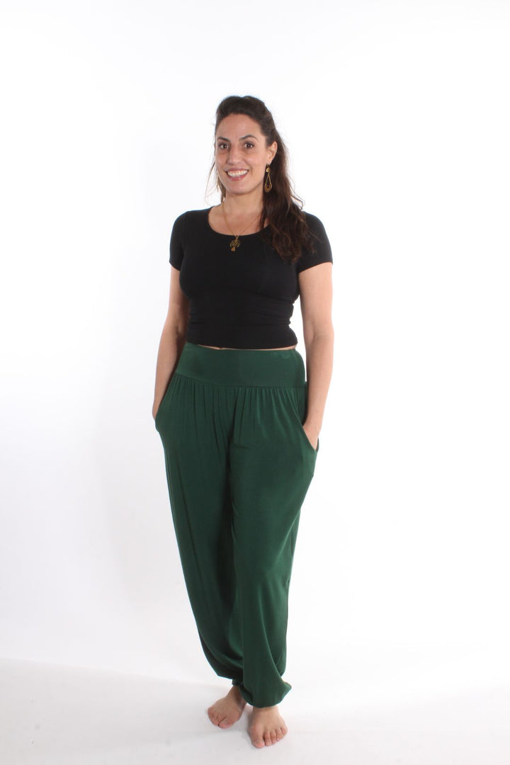 Pantalon ample Rox — Uni Vert forêt Pantalons by Riches | Roxy Lama