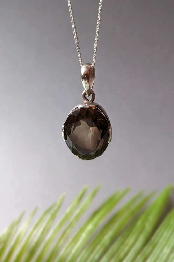 Pendentif double Quartz fumé facetté — Très grand Breloques et pendentifs by Roxy Lama | Roxy Lama