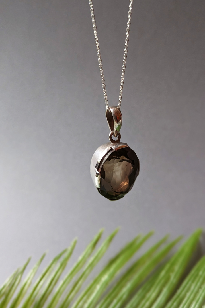 Pendentif double Quartz fumé facetté — Très grand Breloques et pendentifs by Roxy Lama | Roxy Lama