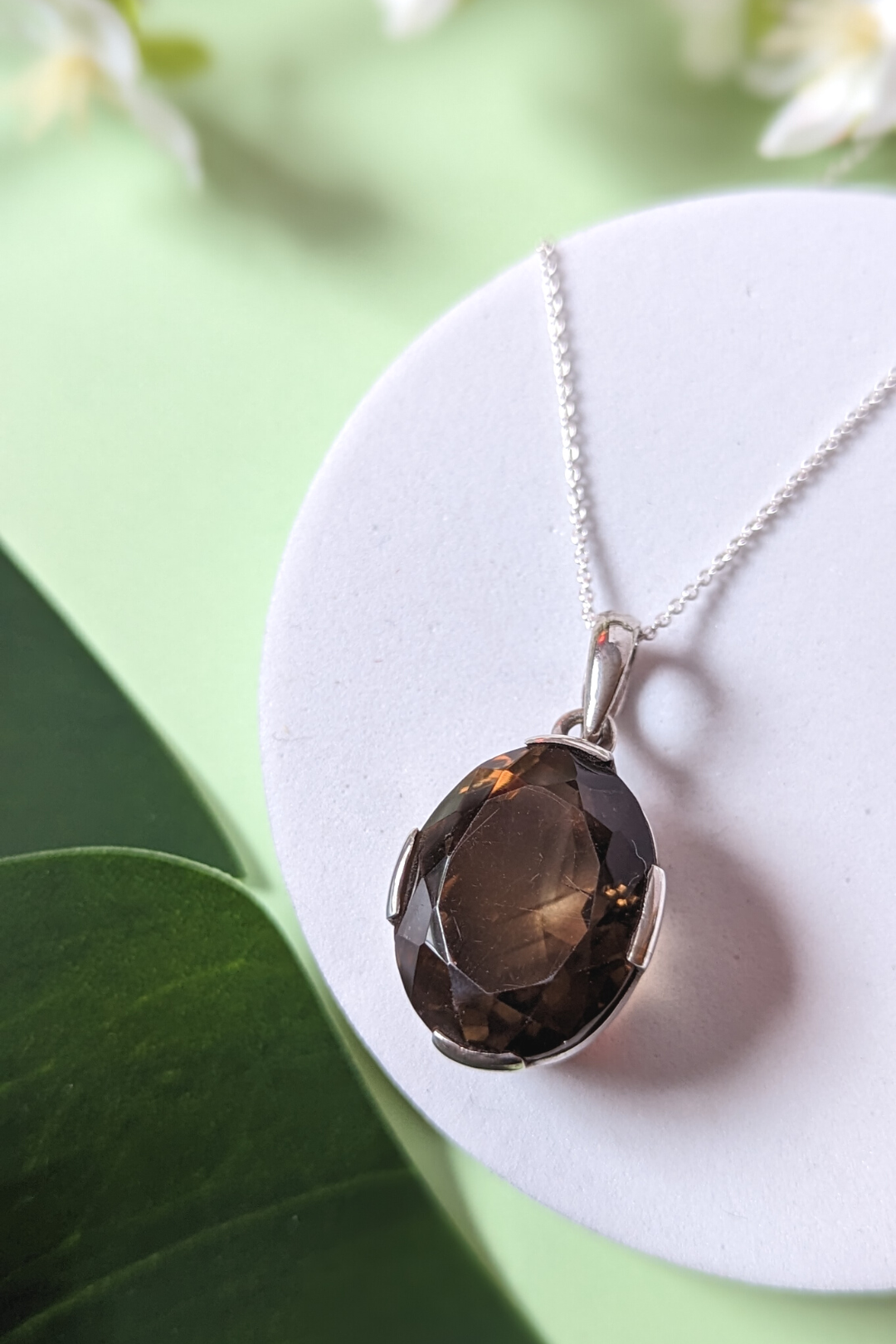 Pendentif double Quartz fumé facetté — Très grand Breloques et pendentifs by Roxy Lama | Roxy Lama