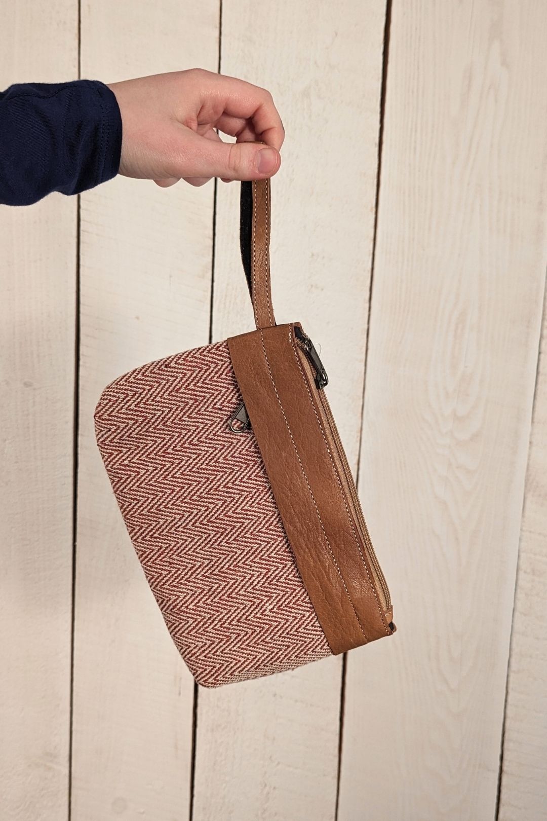 Pochette porte monnaie - Coton tissé et cuir Rouge Pochette by Lobsang Bag | Roxy Lama