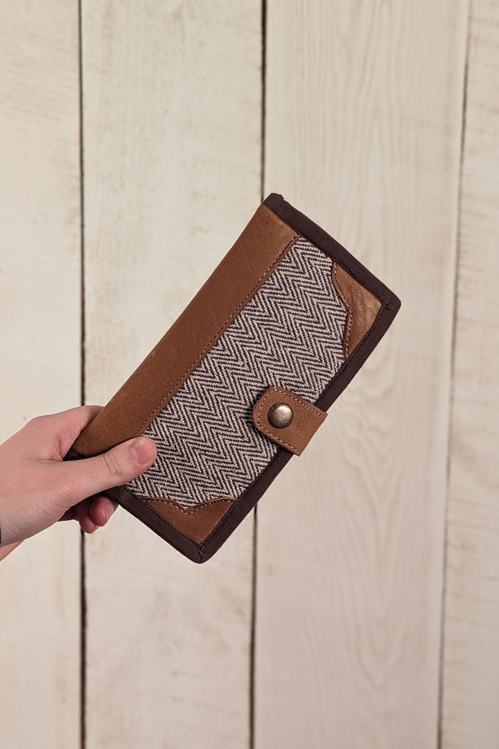 Porte monnaie - Coton tissé et cuir Mauve Porte-Monnaie by Lobsang Bag | Roxy Lama