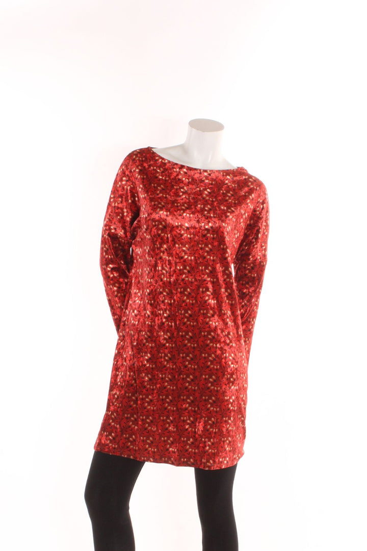Robe manches longues velours Fleurs rouge S/M Robes et Tuniques by Riches | Roxy Lama