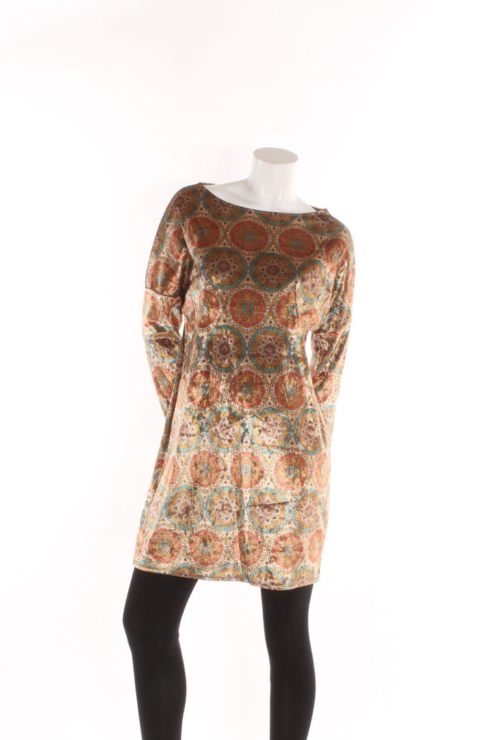 Robe manches longues velours Mandala orange S/M Robes et Tuniques by Riches | Roxy Lama