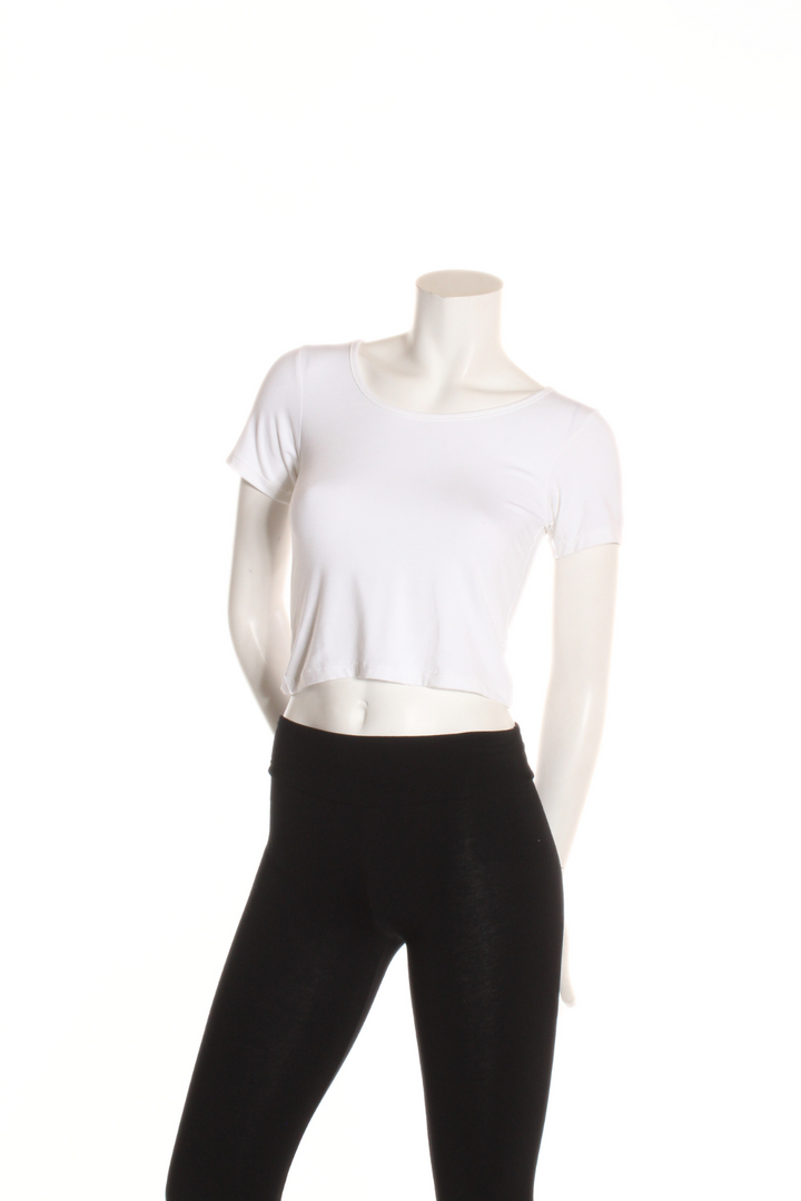 T-shirt court col rond Blanc Camisole by Eternal | Roxy Lama