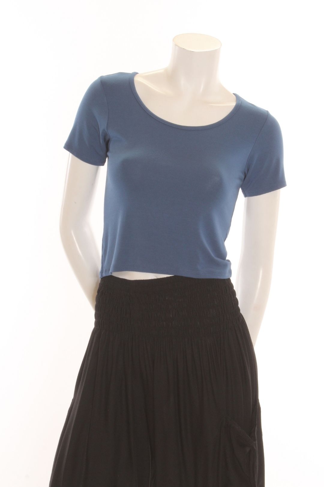 T-shirt court col rond Bleu T-shirts Femme by Eternal | Roxy Lama