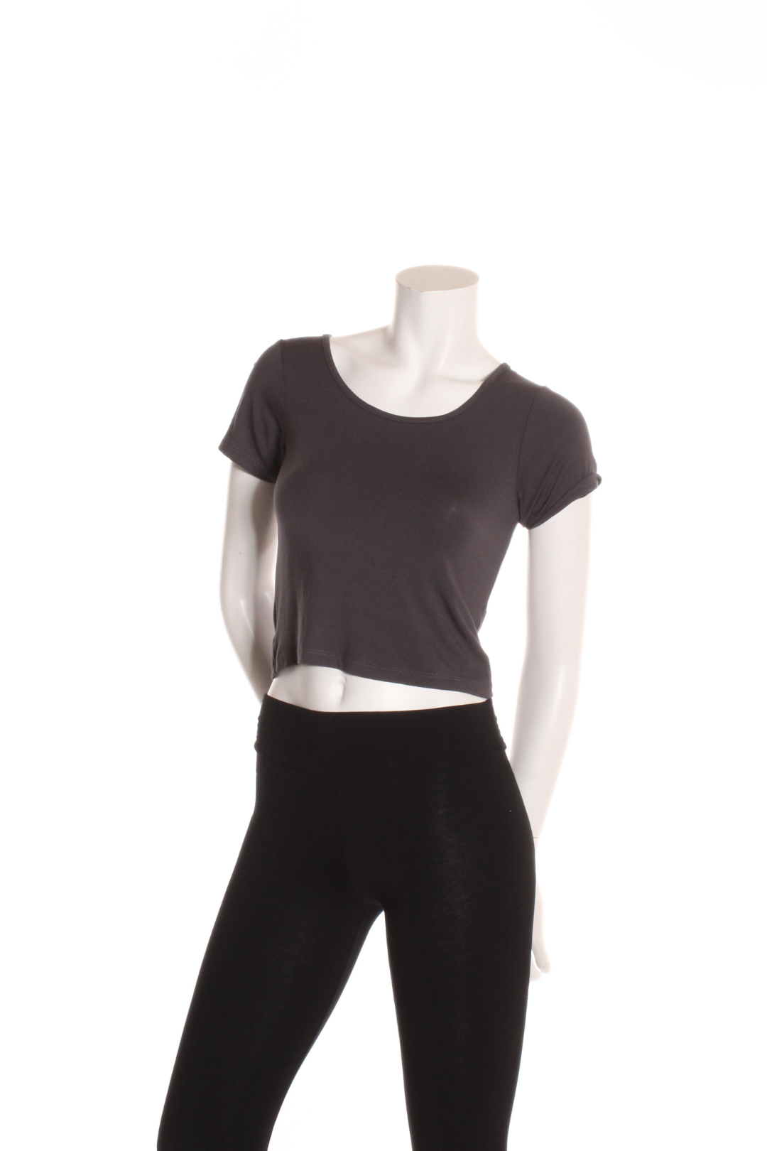 T-shirt court col rond Charcoal Camisole by Eternal | Roxy Lama