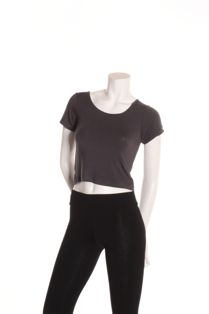 T-shirt court col rond Charcoal Camisole by Eternal | Roxy Lama