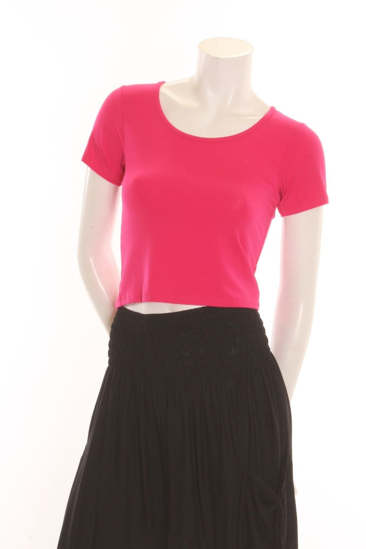 T-shirt court col rond Fushia T-shirts Femme by Eternal | Roxy Lama