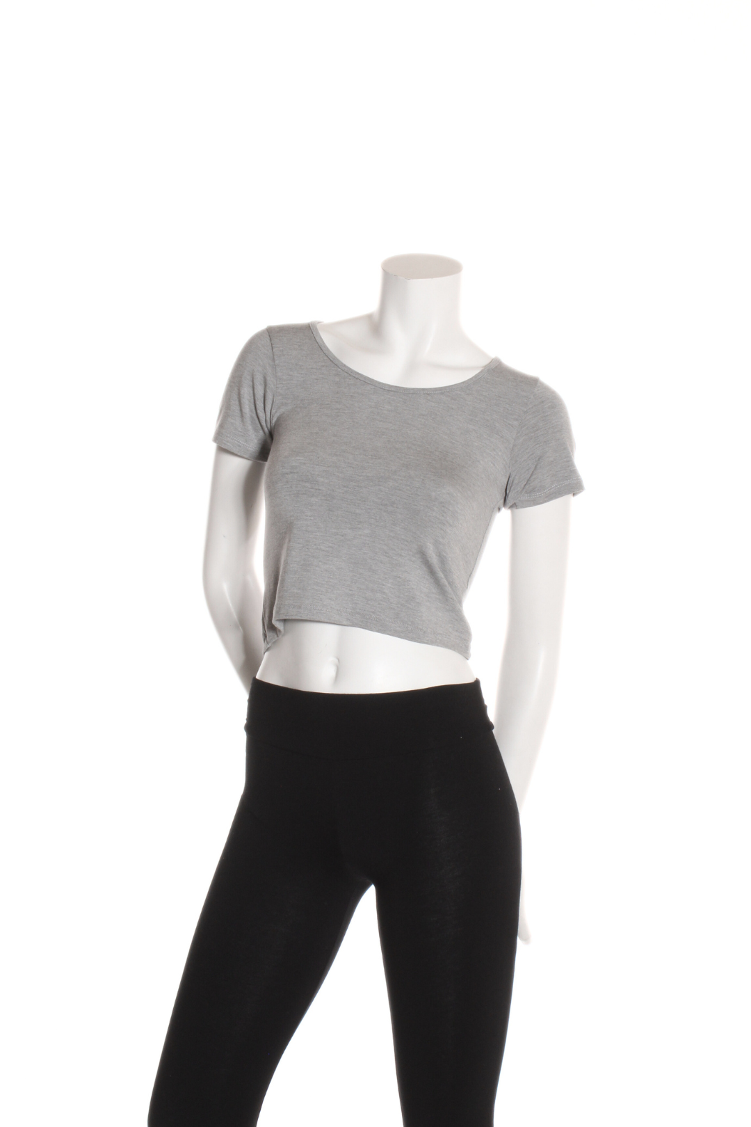 T-shirt court col rond Gris chiné Camisole by Eternal | Roxy Lama