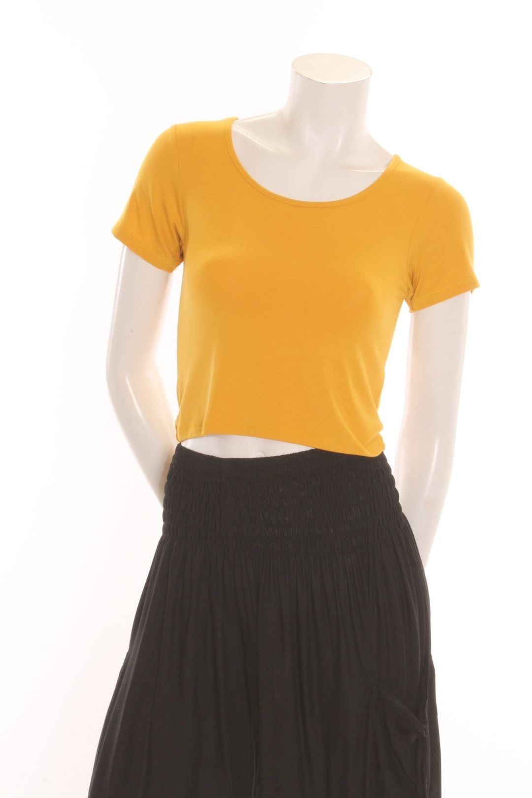 T-shirt court col rond Moutarde T-shirts Femme by Eternal | Roxy Lama