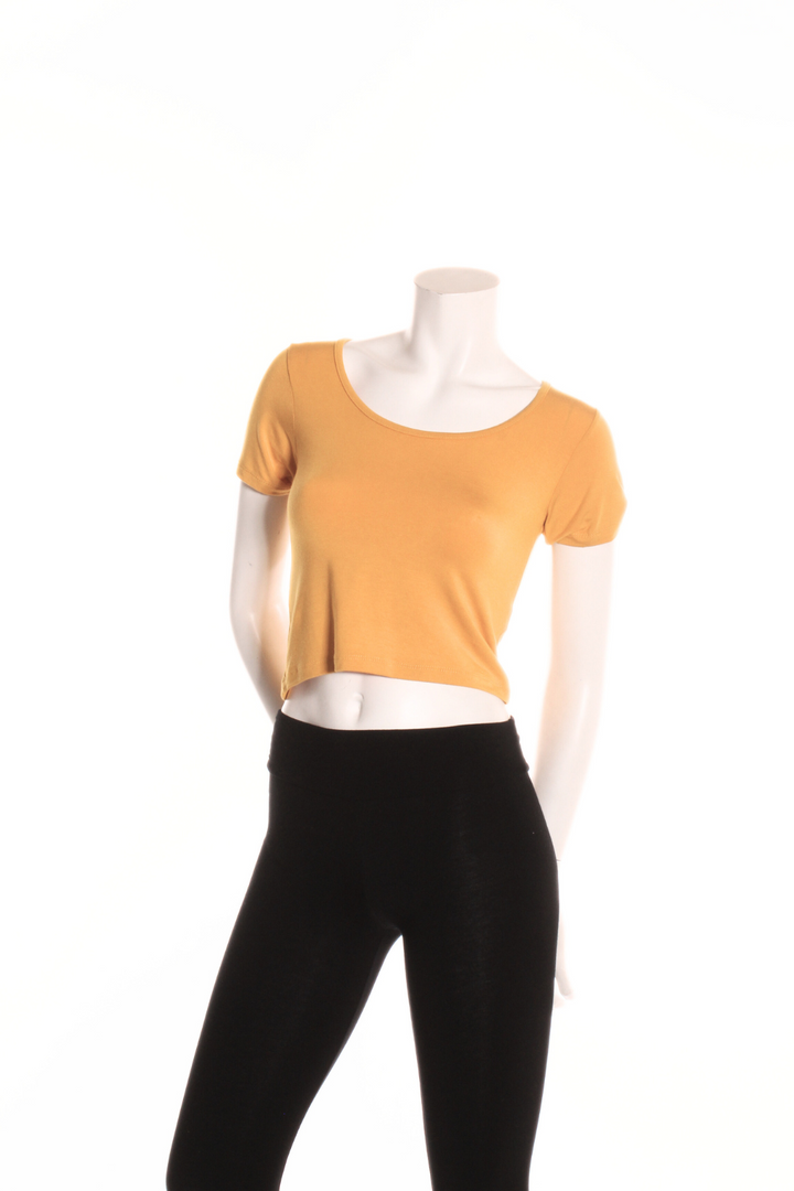 T-shirt court col rond Jaune Camisole by Eternal | Roxy Lama