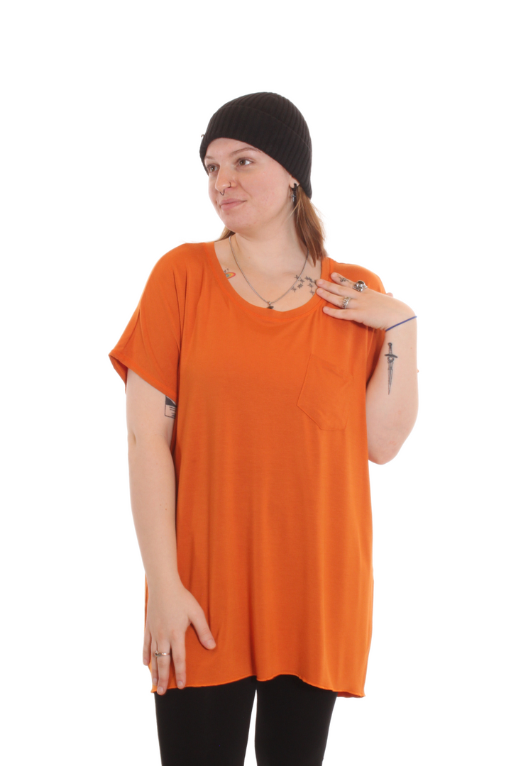 T-shirt ample petite poche Orange by Roxy Lama | Roxy Lama