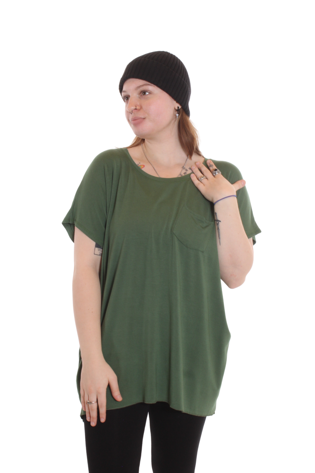 T-shirt ample petite poche Vert by Roxy Lama | Roxy Lama