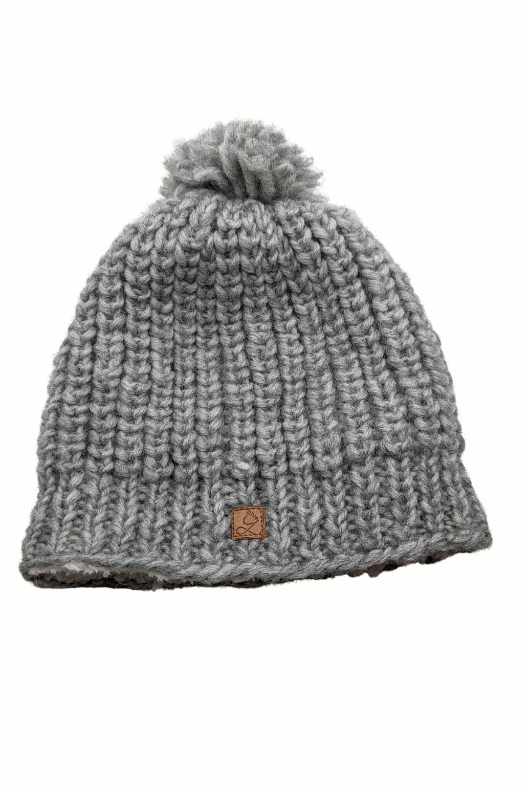 Tuque en laine doublée en polar avec pompon – chaleur et confort