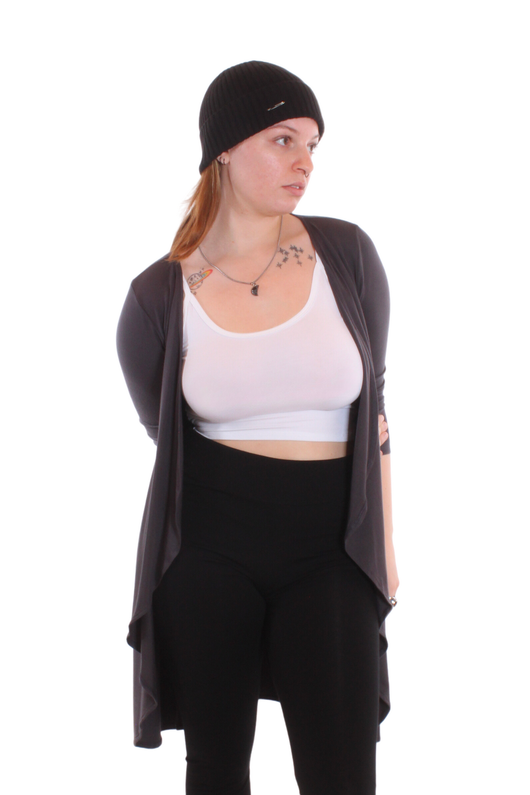 Veste longue drapée Charcoal by Roxy Lama | Roxy Lama