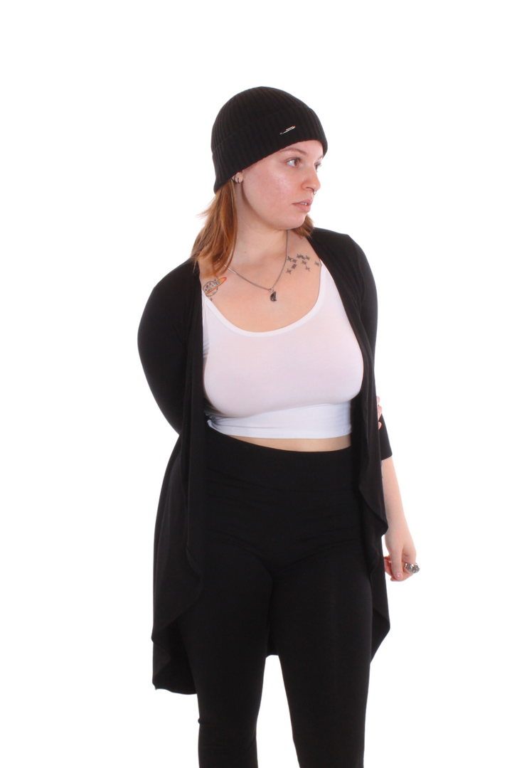 Veste longue drapée Noir by Roxy Lama | Roxy Lama