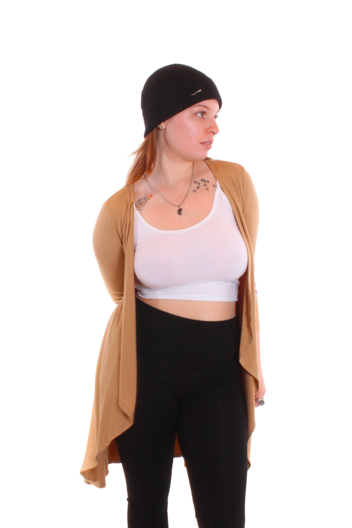 Veste longue drapée Sable by Roxy Lama | Roxy Lama