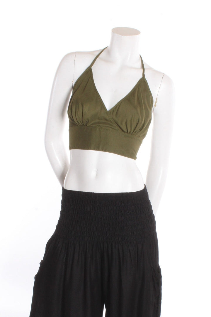 Camisole crop top Iris — Uni Kaki Camisole by Sornsiri | Roxy Lama