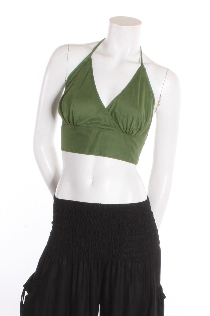 Camisole crop top Iris — Uni Vert Camisole by Sornsiri | Roxy Lama