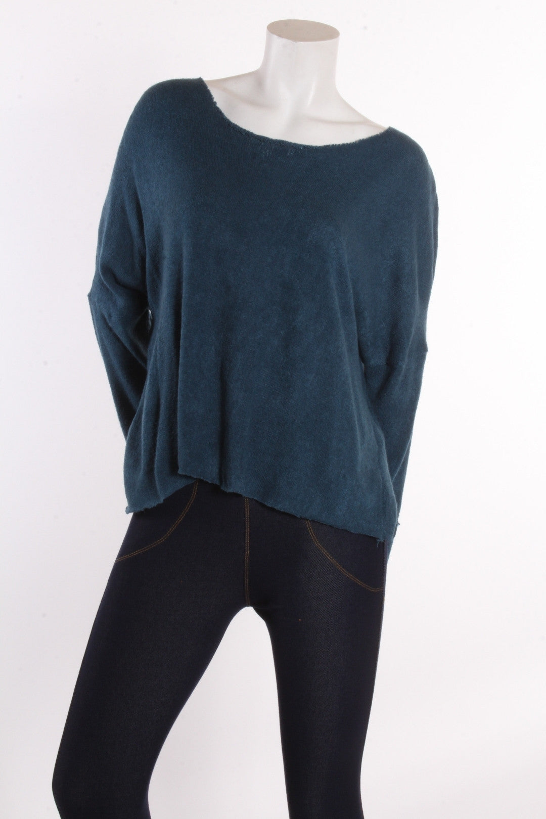 Chandail ample à coupe carrée Selena Bleu Chandail by Millionnaire | Roxy Lama