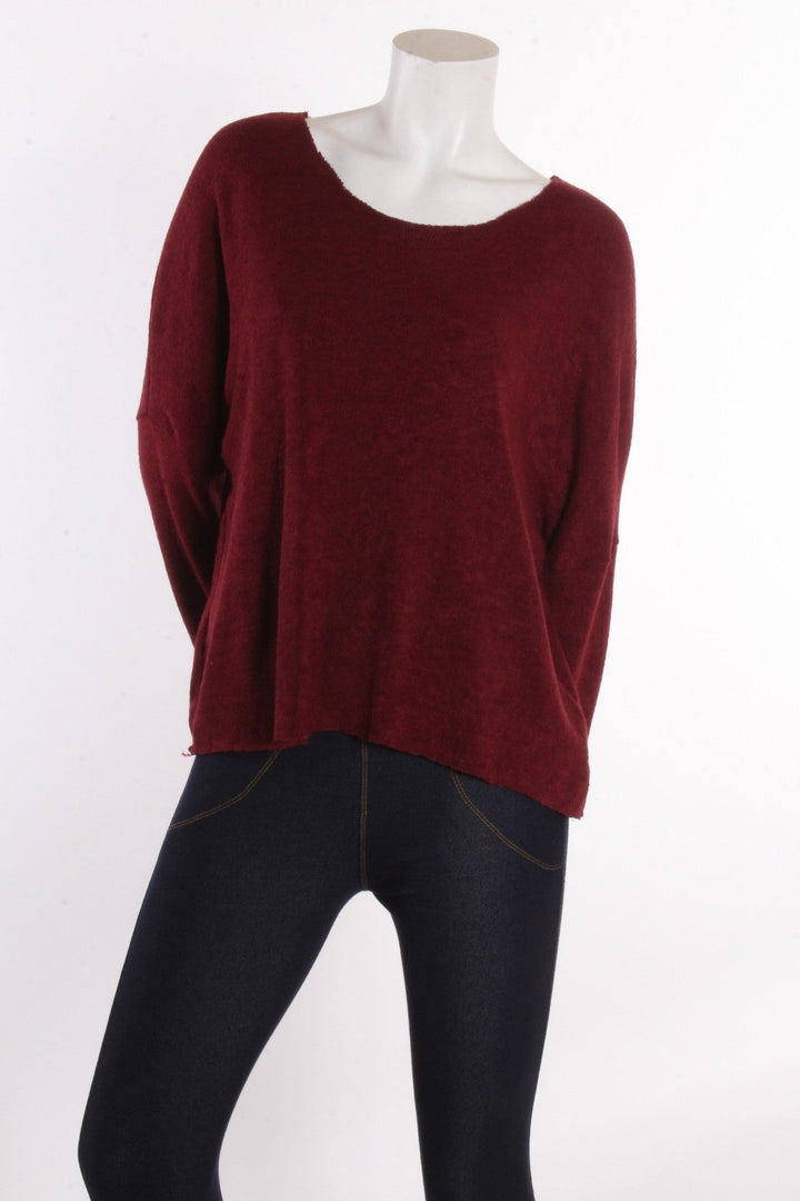 Chandail ample à coupe carrée Selena Bordeaux Chandail by Millionnaire | Roxy Lama